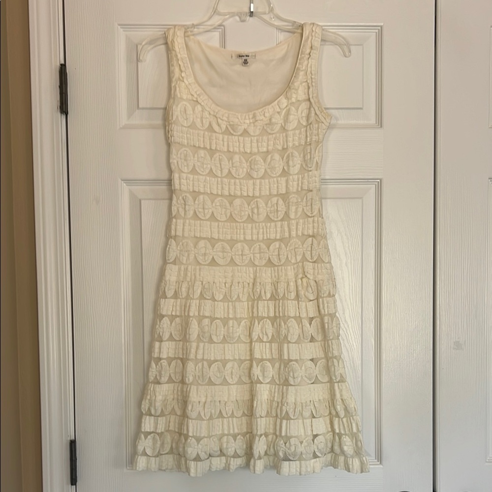 Sophie Max Cream Ruffled Tiered Sundress